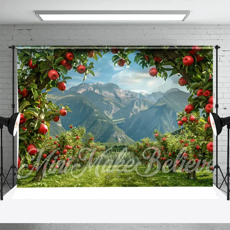 Apple Orchard Arch Mountain Spring Photo Backdrop - Aperturee