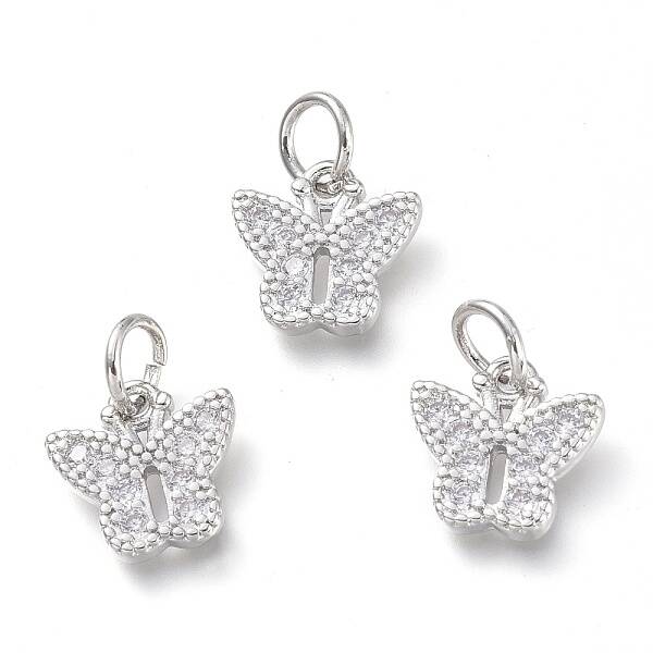 Brass Micro Pave Clear Cubic Zirconia Pendants