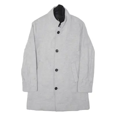 ZARA Overcoat Jacket Grey Wool Womens S