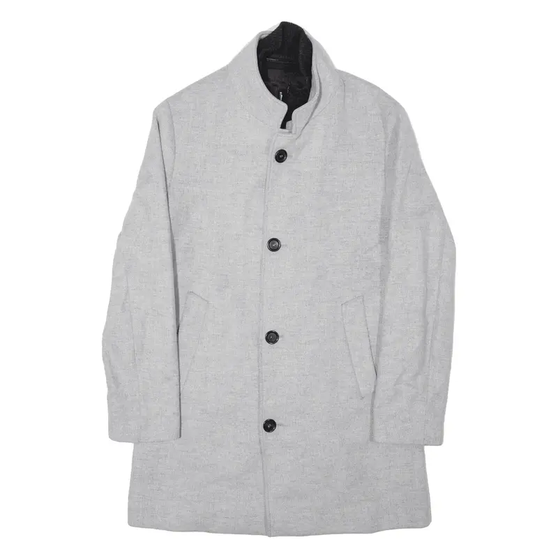 ZARA Overcoat Jacket Grey Wool Womens S