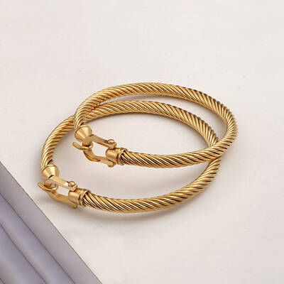 Twisted 304 Stainless Steel Bangles for Women