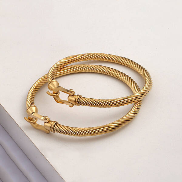 Twisted 304 Stainless Steel Bangles for Women