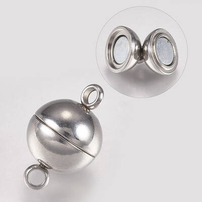 Tarnish Resistant 304 Stainless Steel Magnetic Clasps with Loops
