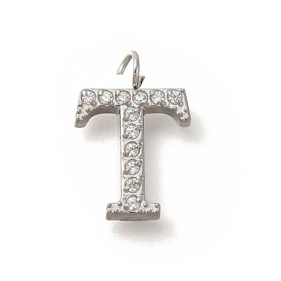 304 Stainless Steel Micro Pave Cubic Zirconia Pendants