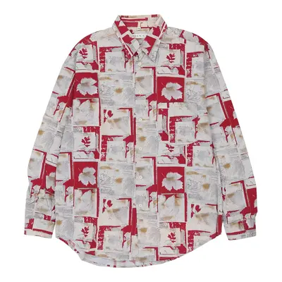 Criver Patterned Shirt - Medium Red Cotton