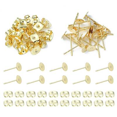 20Pcs 304 Stainless Steel Stud Earring Findings