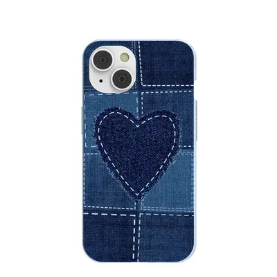 Powder Blue Denim Heart iPhone 14/16e Case