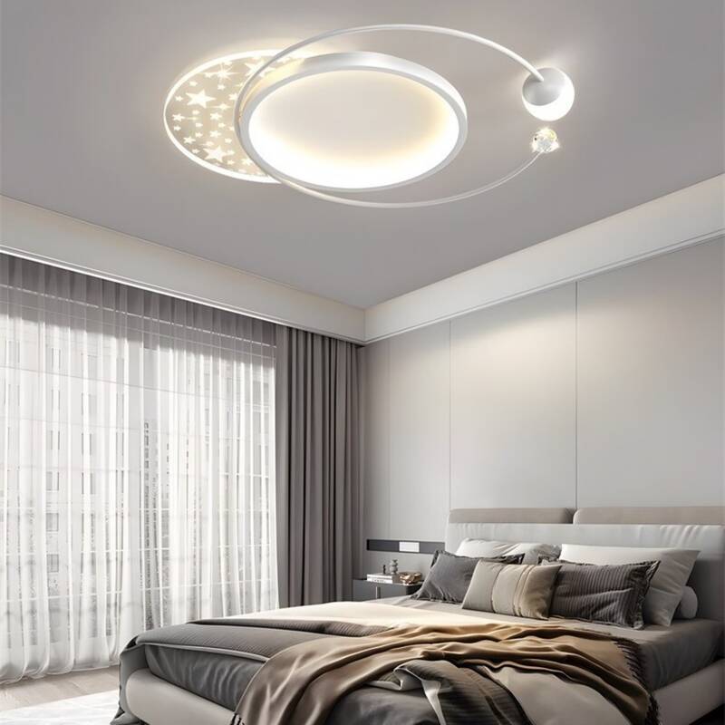Nordic style Round LED Ceiling Light Fixtures with Projection Stars Starry For Living Room Main Light