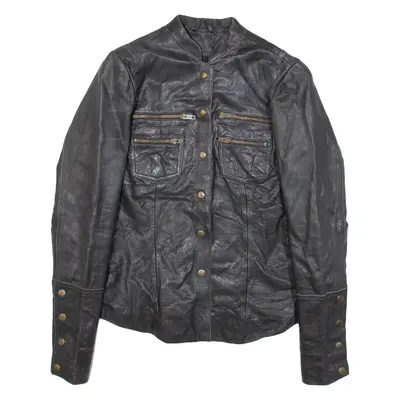 ALL SAINTS Overshirt Womens Jacket Black Leather UK 10