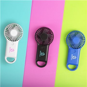 100 Customized E-Z Breezy Mini Travel Fan - Battery Powered & Dual ...