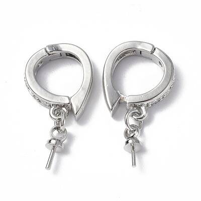 Brass Micro Pave Clear Cubic Zirconia Twister Clasps