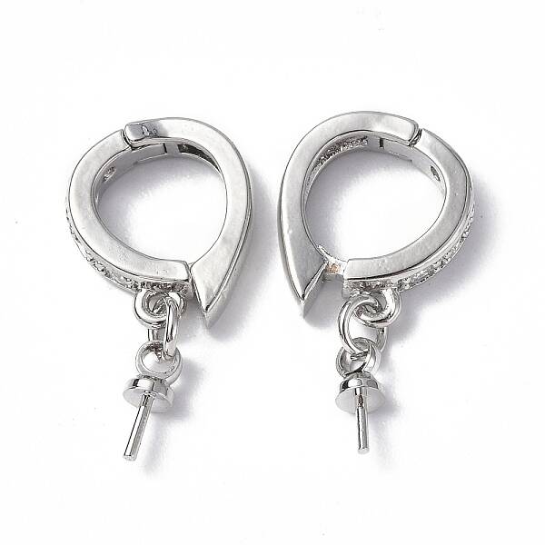 Brass Micro Pave Clear Cubic Zirconia Twister Clasps