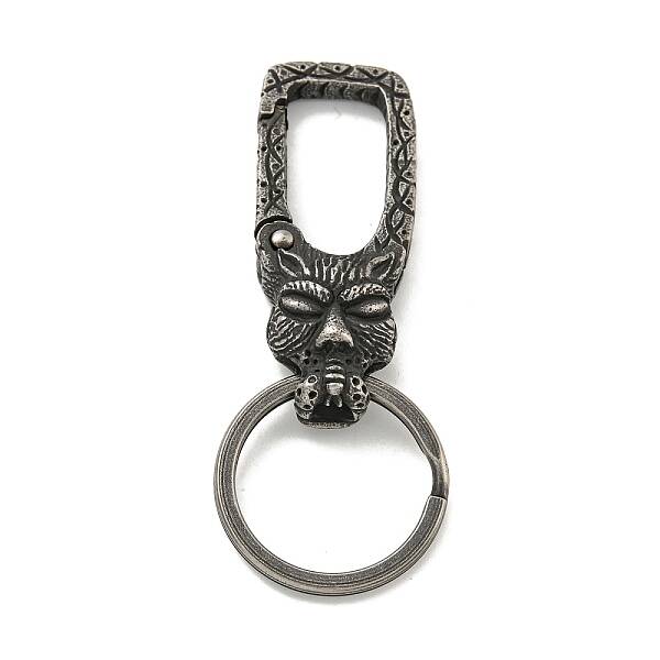 Tibetan Style 316 Surgical Stainless Steel Fittings with 304 Stainless Steel Key Ring