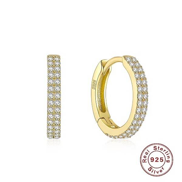 925 Sterling Silver Micro Pave Cubic Zirconia Hoop Earrings for Women