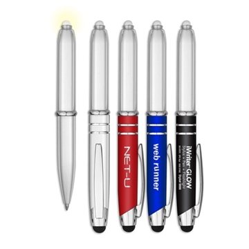 100 Promotional iWriter GLOW - Metal Stylus Pen With LED Light