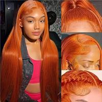 Orange Ginger Lace Front Wigs Human Hair For Women Straight 13x6 HD Lace Frontal Wig