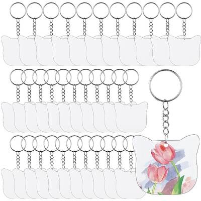 30Pcs Iron Split Key Rings with Chain