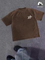 Men's Star Print Short Sleeve T-shirt, Loose Casual Fashion Round Neck Tee for Summer, Men's Top for Daily Wear, Tropical, Co...