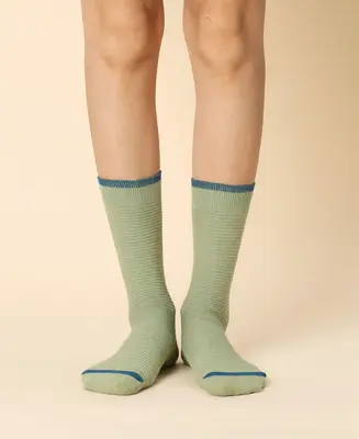Women's Solid Frosty Green Sock