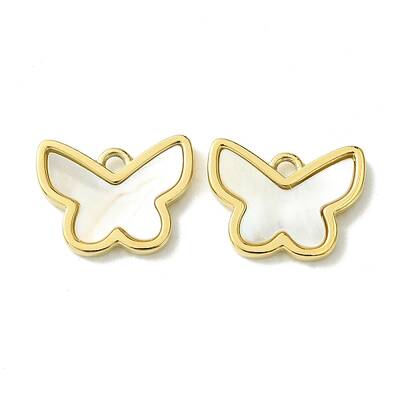 Ion Plating(IP) 304 Stainless Steel Pave Shell Pendants