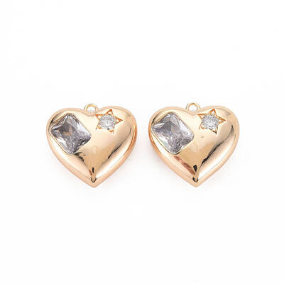 Brass Micro Pave Cubic Zirconia Pendants