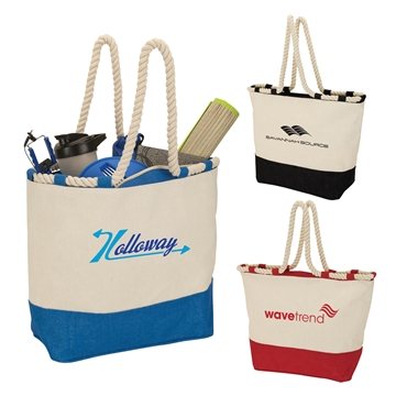 50 Promotional Barcelona Canvas & Jute Tote - Laminated Interior