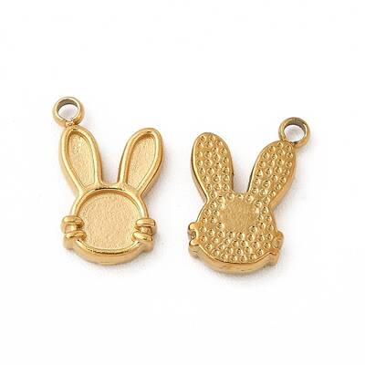 Ion Plating(IP) 304 Stainless Steel Pendant Cabochon Settings for Enamel