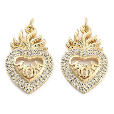 Brass Pave Cubic Zirconia Pendants