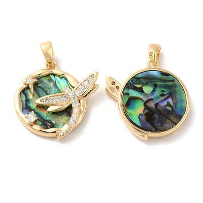 Brass Micro Pave Clear Cubic Zirconia Pendants