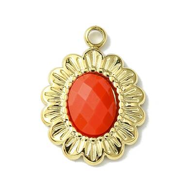 Ion Plating(IP) Real 14K Gold Plated 304 Stainless Steel with Glass Pendant