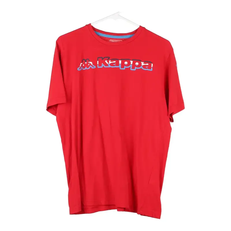 Kappa Spellout T-Shirt - Medium Red Cotton