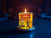 Marine Snacks - Crayon Scented Soy Wax Candle - 14 oz. Paint Decoration Fragrance Aroma Perfume Set Decor