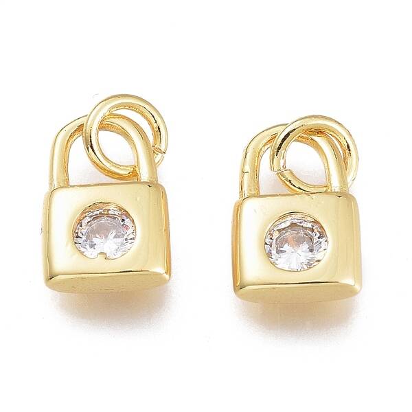 Brass Micro Pave Cubic Zirconia Charms