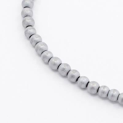 Electroplate Non-magnetic Synthetic Hematite Frosted Round Beads Strands