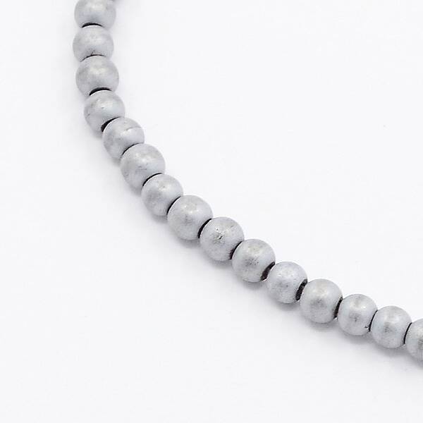 Electroplate Non-magnetic Synthetic Hematite Frosted Round Beads Strands