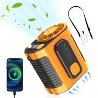 Portable Waist Rechargeable Fan,5000mAh Battery Power Bank,3 Speed 5300RPM Airflow, 8 Hours, LED Light, Suitable for Outdoor,...
