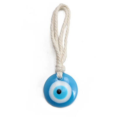 Flat Round with Evil Eye Resin Pendant Decorations