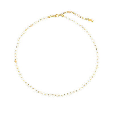 Natural Shell & Real 18K Gold Plated Stainless Steel Beaded Necklaces