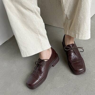 CHIKO Aeryn Square Toe Block Heels Oxfords Shoes