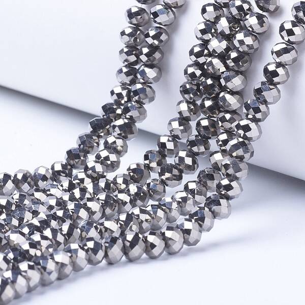 Electroplate Transparent Glass Beads Strands