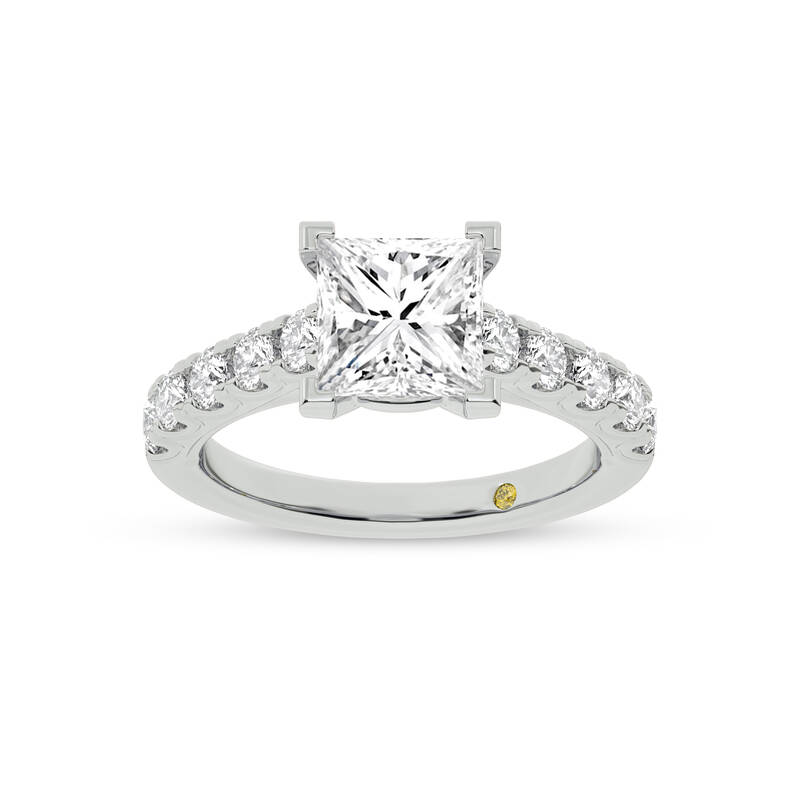 Reno  Pavé Set Princess Cut Lab Grown Cathedral Diamond Engagement Ring | White Gold 1 7/8 - 5 1/6 CT. TW.