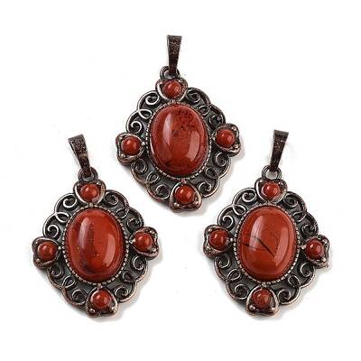 Natural Red Jasper Rhombus Pendants