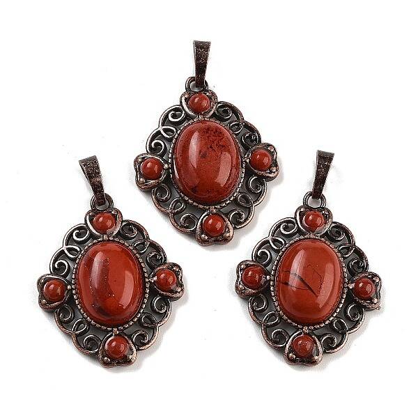 Natural Red Jasper Rhombus Pendants