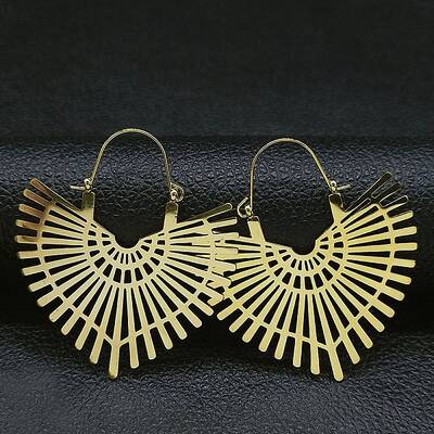 304 Stainless Steel Hollow Heart Hoop Earring
