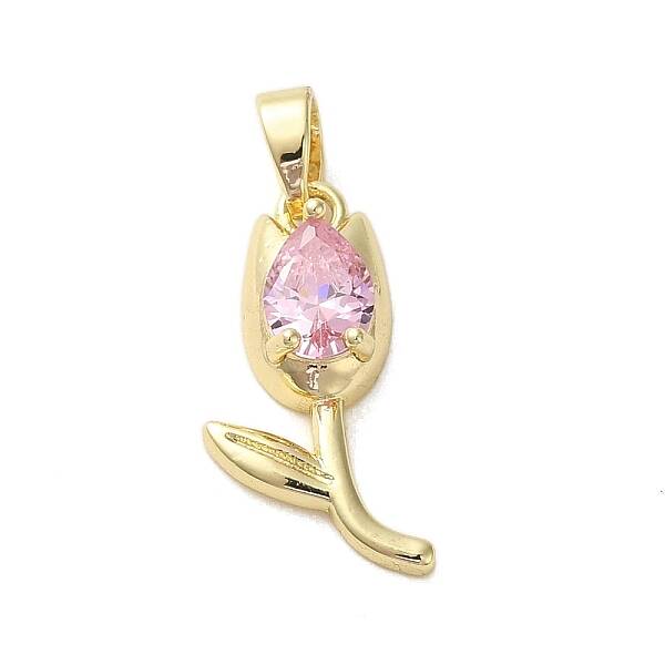 Brass Micro Pave Cubic Zirconia Pendants