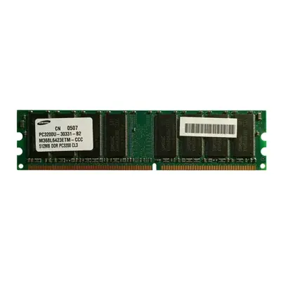 Samsung M368L6423ETM-CCC | 512MB DDR-400MHz PC3200 Non-ECC Unbuffered UDIMM CL3 2Rx8 2.5V 184-Pin Memory Module