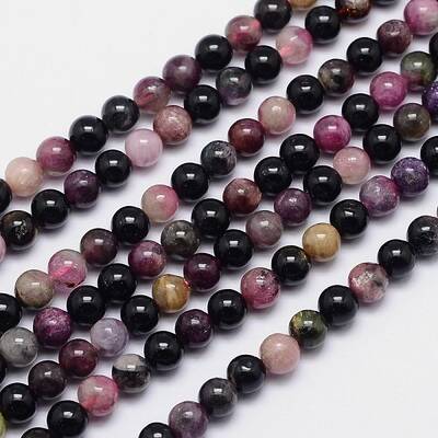 Natural Tourmaline Round Bead Strands