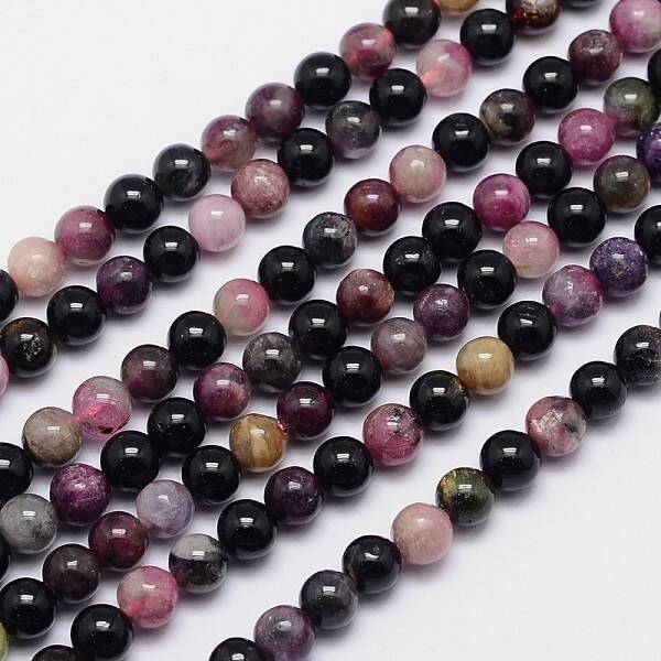 Natural Tourmaline Round Bead Strands