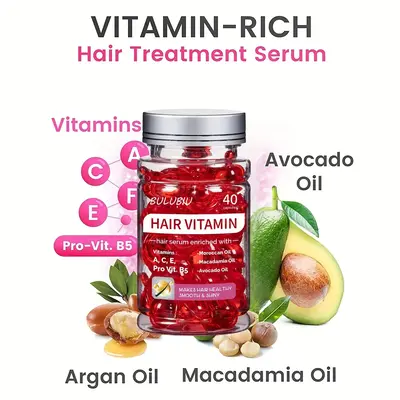 Vitamin B5 Enriched Hair Care Capsules, 40/box Moroccan Hair Care Vitamin Enriched Capsules, Moisturizing Hair Care