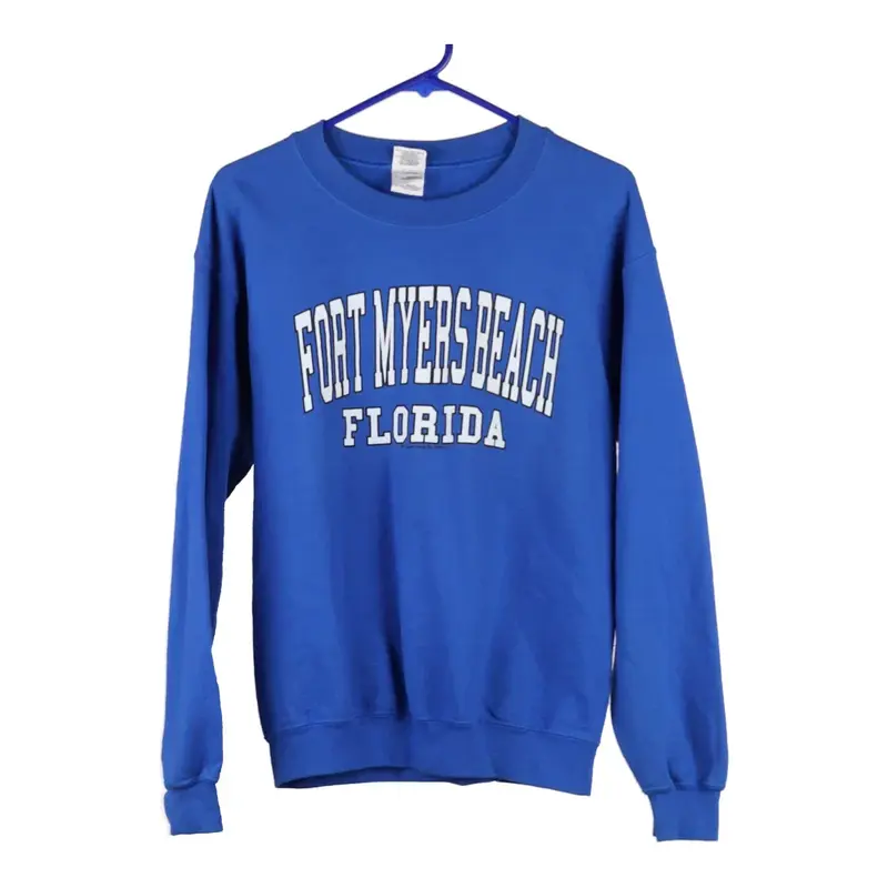 Fort Myers Beach Florida Gildan Sweatshirt - Small Blue Cotton Blend